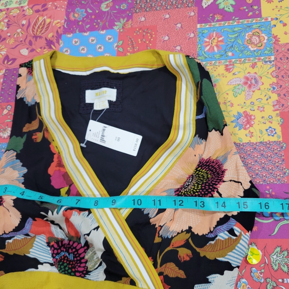 Anthropologie Maeve botanical wrap dress size 2 NWT - Picture 9 of 10